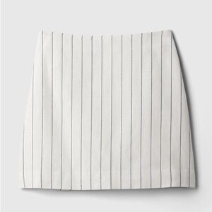 GAP Linen-Cotton Mini Skirt New Off White Pinstripe- Size 2